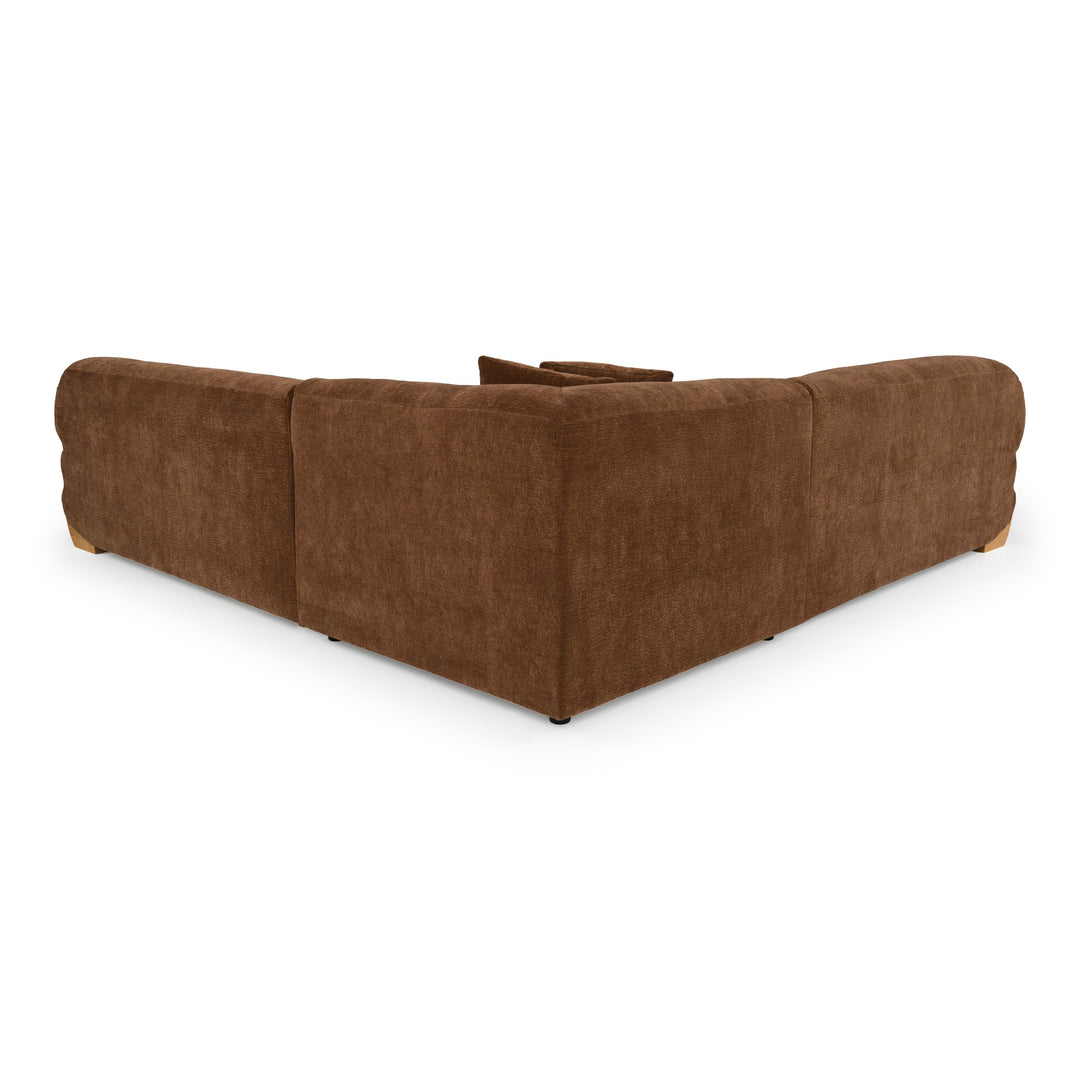 Crockett - Modern Brown Fabric Sectional Sofa