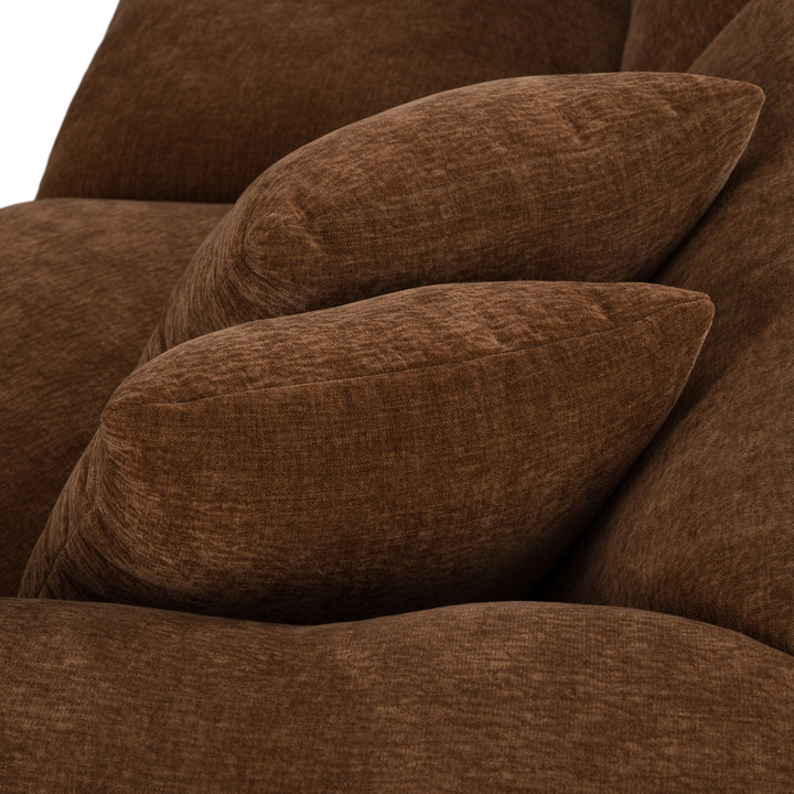 Crockett - Modern Brown Fabric Sectional Sofa