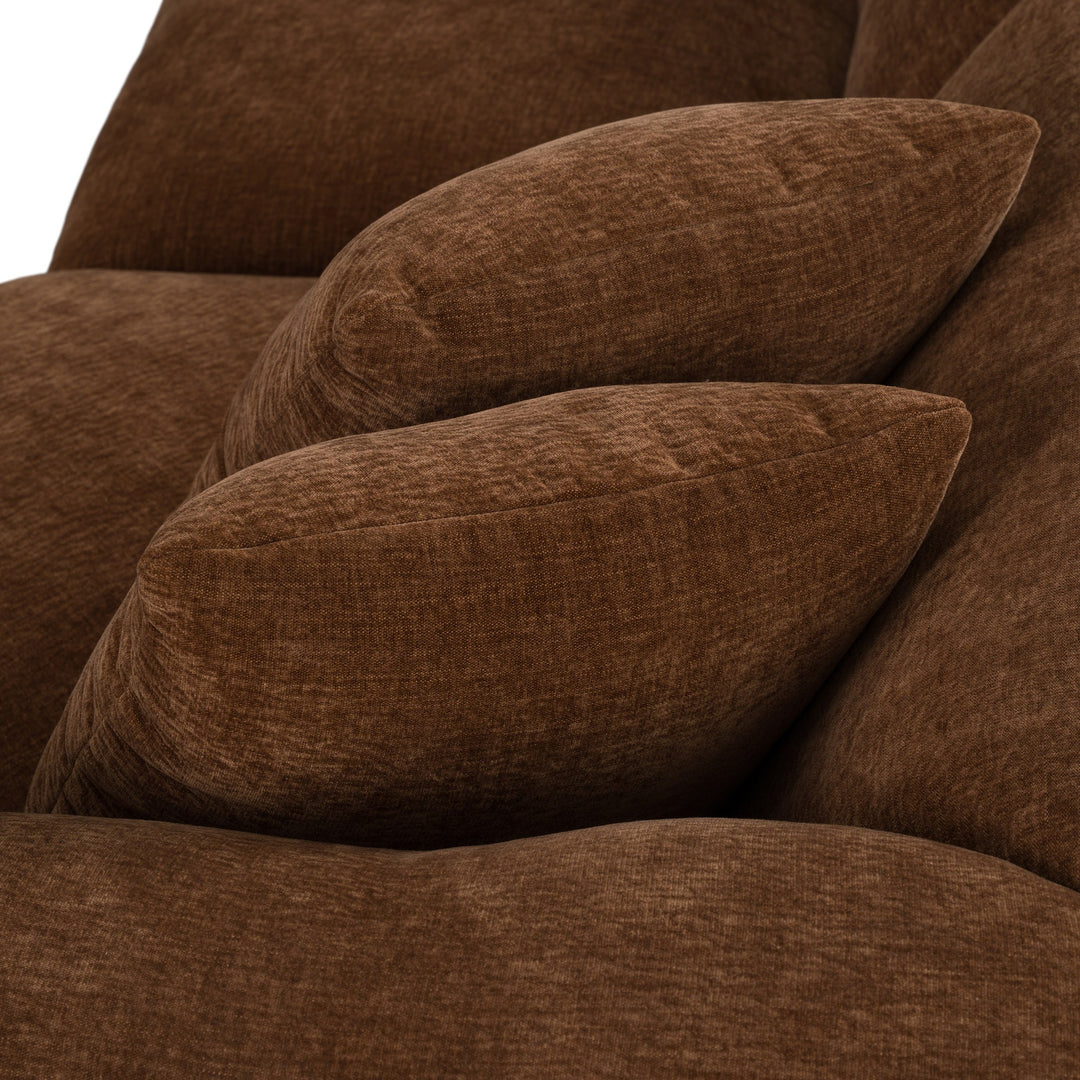 Crockett - Modern Brown Fabric Sectional Sofa