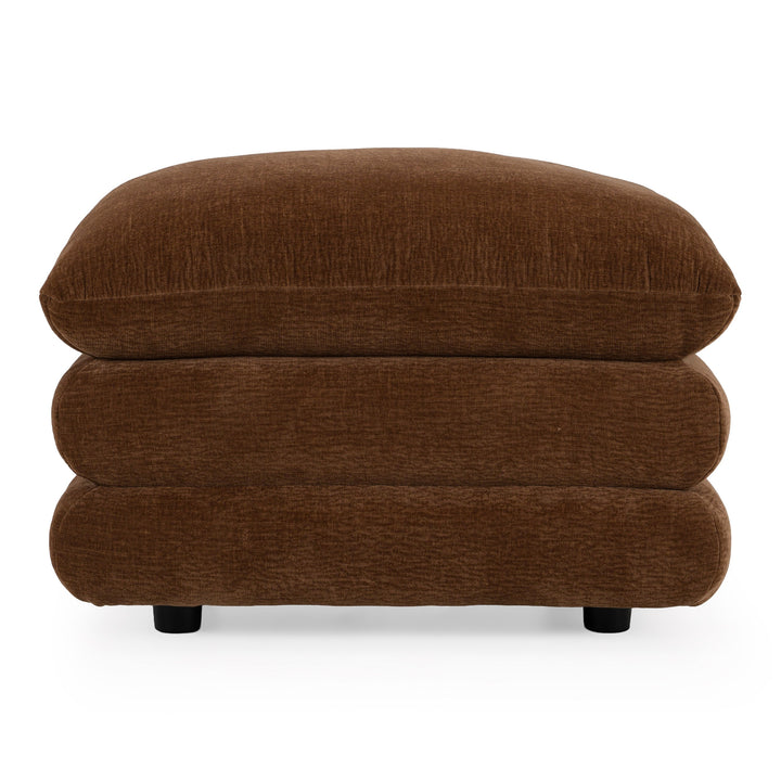 Crockett - Modern Brown Fabric Ottoman