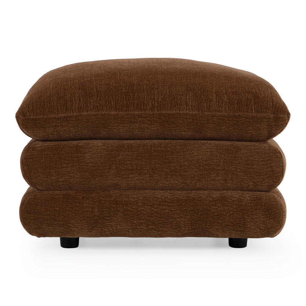Crockett - Modern Brown Fabric Ottoman