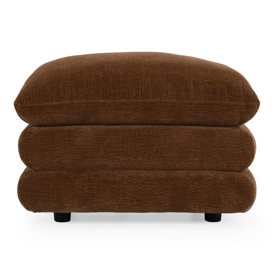 Crockett - Modern Brown Fabric Ottoman