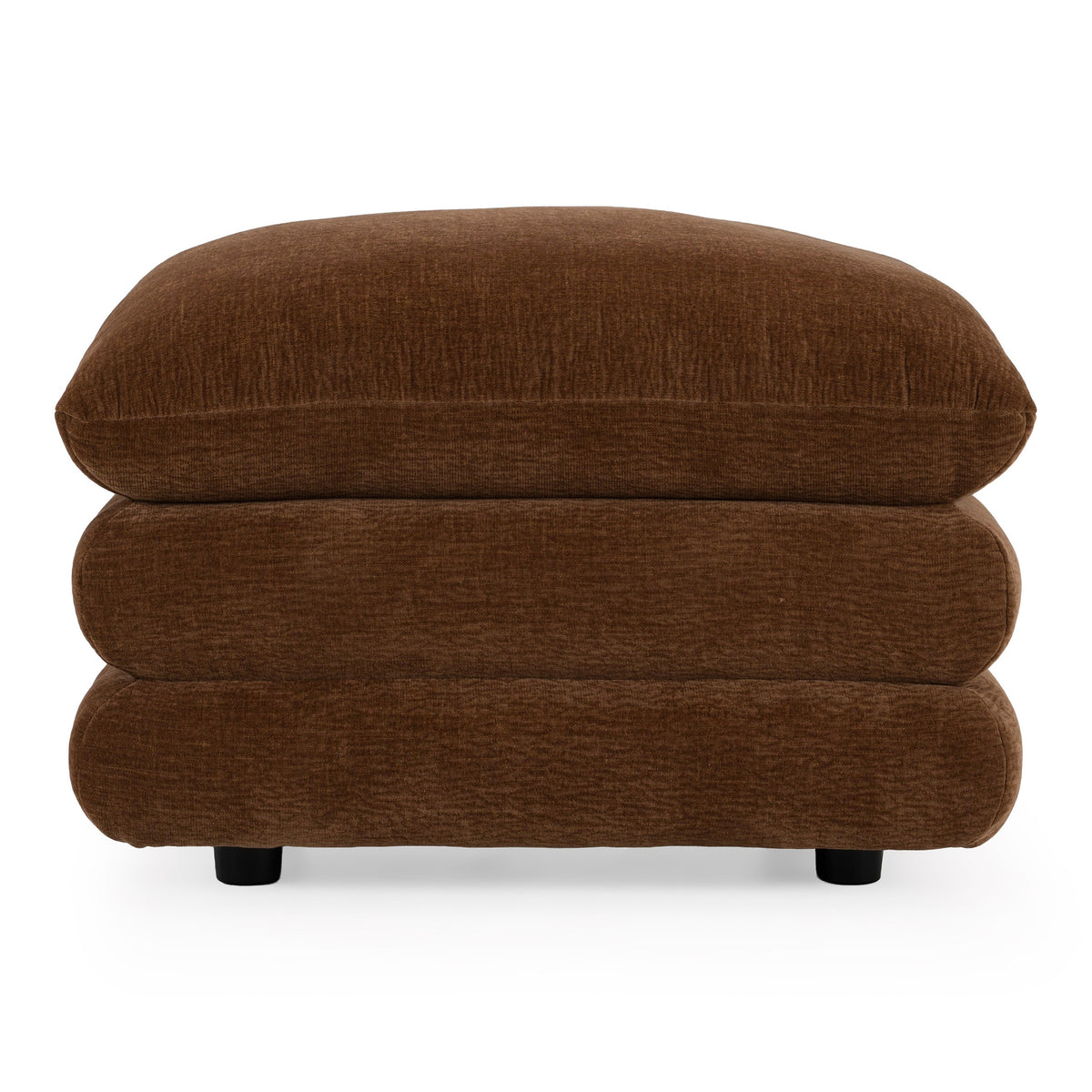Crockett - Modern Brown Fabric Ottoman