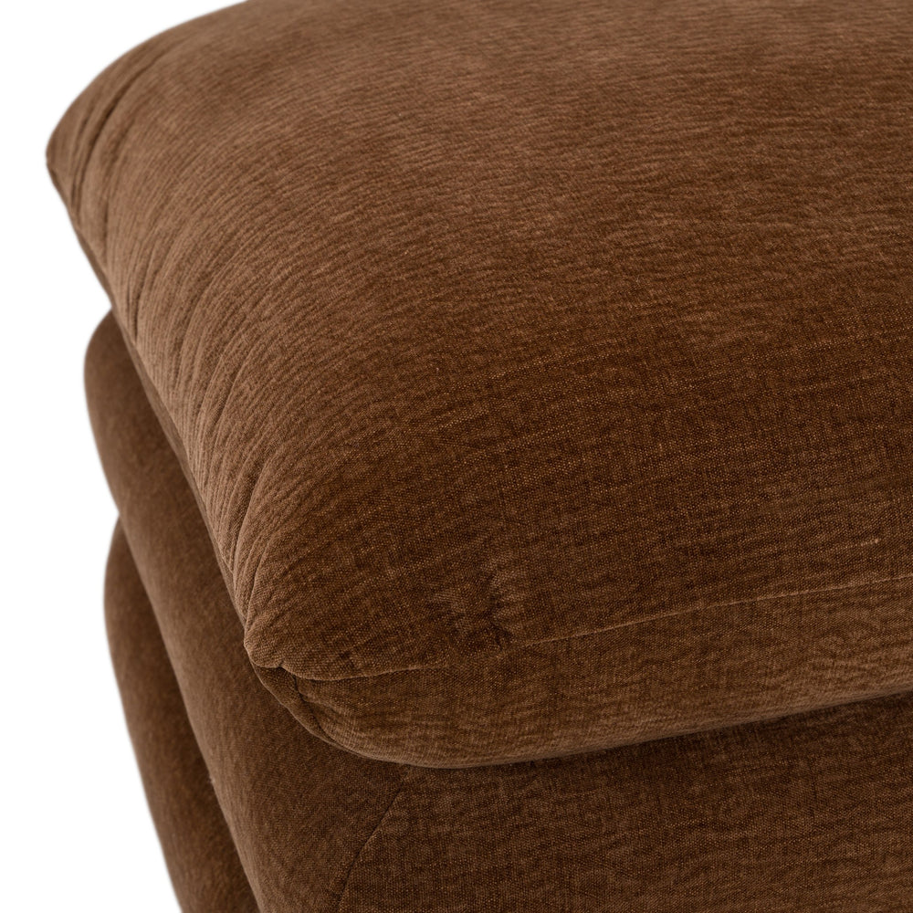 Crockett - Modern Brown Fabric Ottoman - View 4