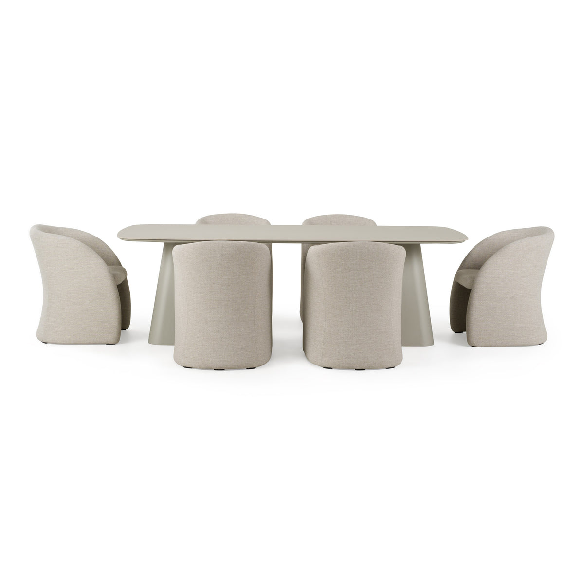 Anchor - Outdoor Grey Olefin + Stone 7-Piece Dining Set