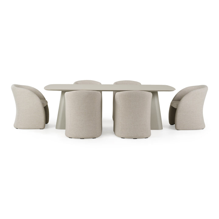 Anchor - Outdoor Grey Olefin + Stone 7-Piece Dining Set