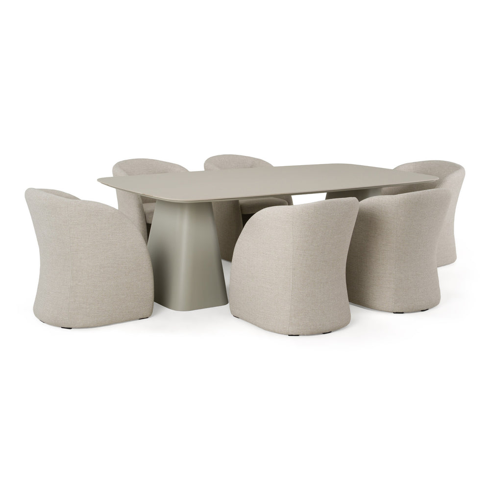 Anchor - Outdoor Grey Olefin + Stone 7-Piece Dining Set