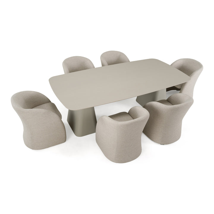 Anchor - Outdoor Grey Olefin + Stone 7-Piece Dining Set