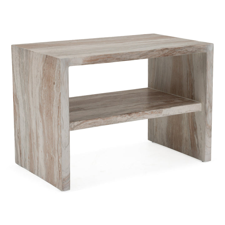 Sabino - Modern Faux Marble Concrete Nightstand