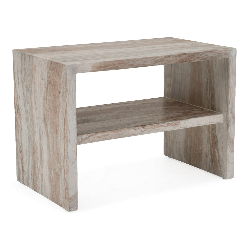 Sabino - Modern Faux Marble Concrete Nightstand
