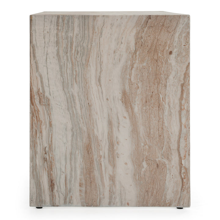 Sabino - Modern Faux Marble Concrete Nightstand
