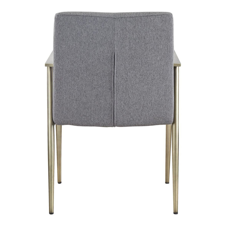 Sabri - Contemporary Grey &amp; Antique Brass Arm Dining Chair