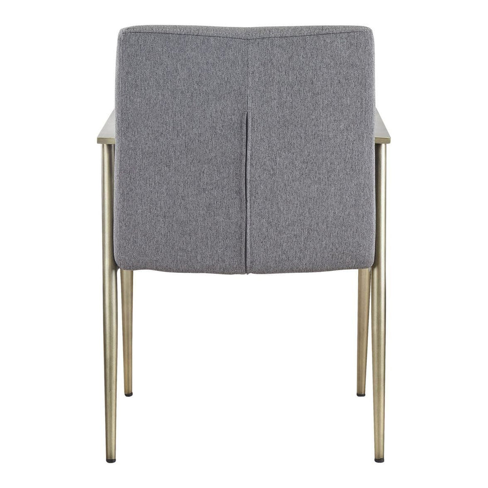 Sabri - Contemporary Grey & Antique Brass Arm Dining Chair - View 6