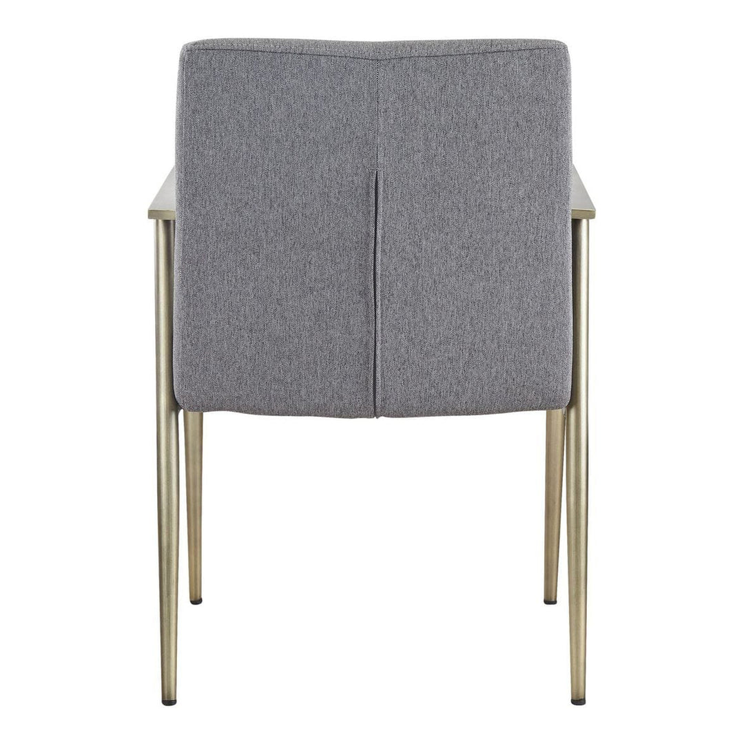 Sabri - Contemporary Grey & Antique Brass Arm Dining Chair