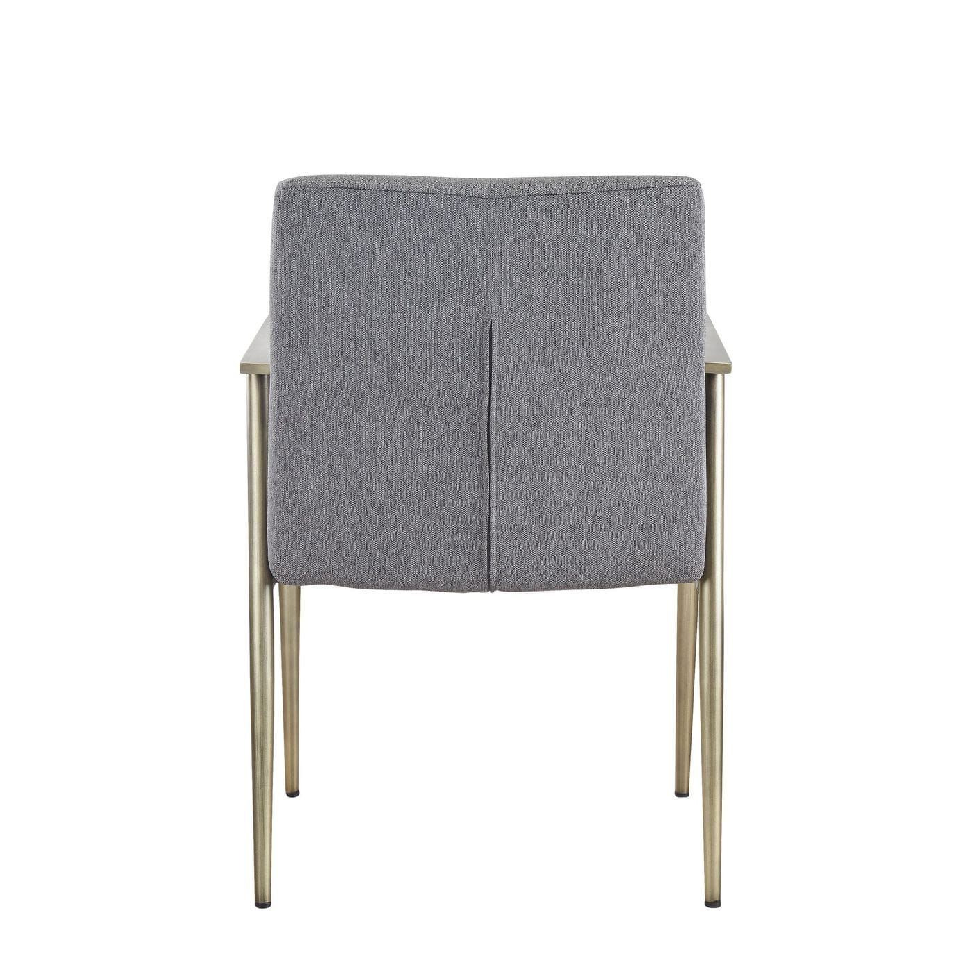 Sabri - Contemporary Grey  and  Antique Brass Arm Dining Chair