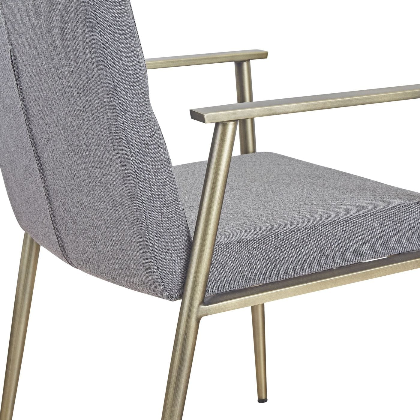 Sabri - Contemporary Grey  and  Antique Brass Arm Dining Chair