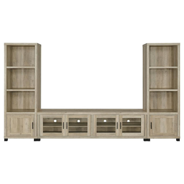 Sachin - 3 Piece TV Entertainment Center - Antique Pine Entertainment Centers modern furniture Contempo Furniture