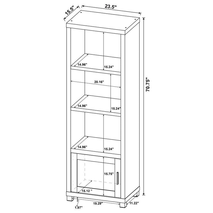 Sachin - 3 - Shelf Engineered Wood Media Tower - Distressed Pine Piers modern furniture Contempo Furniture