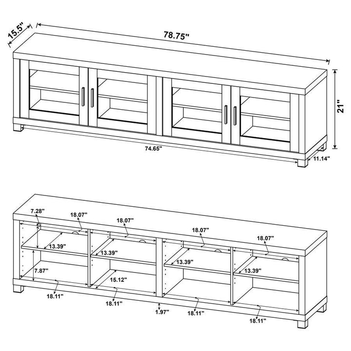 Sachin - 4 - Door Engineered Wood TV Stand - Dark Pine TV Stand modern furniture Contempo Furniture