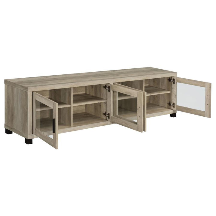 Sachin - 4 - Door Engineered Wood TV Stand - Distressed Pine TV Stand modern furniture Contempo Furniture