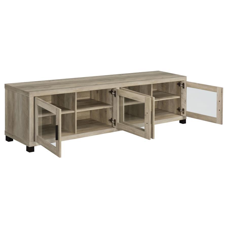 Sachin - 4 - Door Engineered Wood TV Stand - Distressed Pine TV Stand modern furniture Contempo Furniture