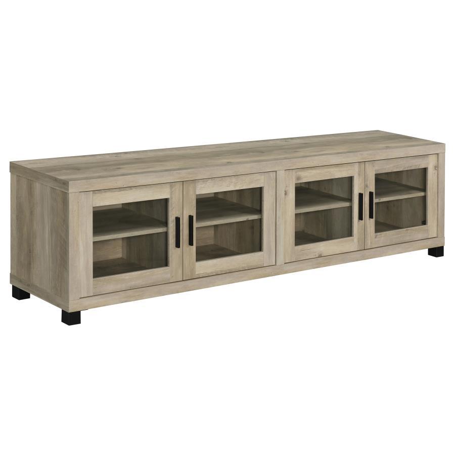 Sachin - 4 - Door Engineered Wood TV Stand - Distressed Pine TV Stand modern furniture Contempo Furniture