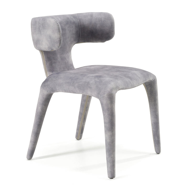 Saehee - Modern Grey-Blue Velvet Dining Chair