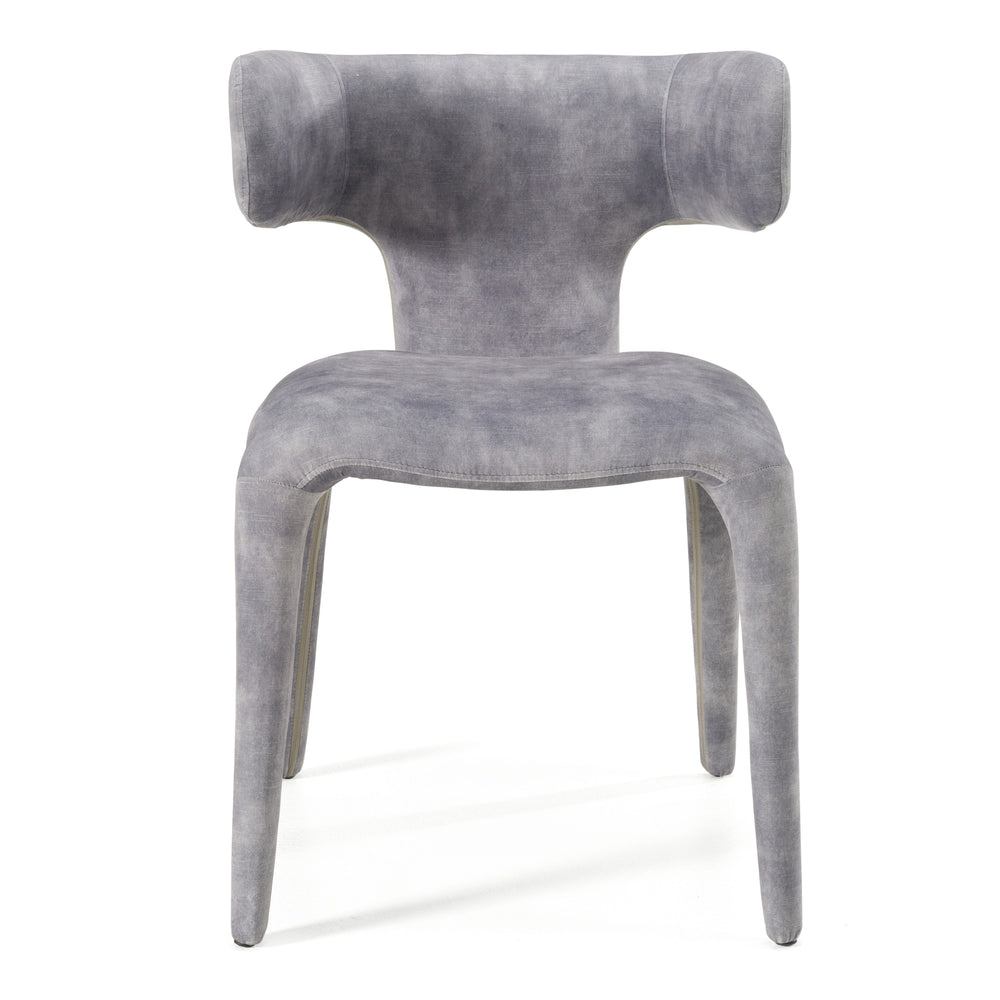 Saehee - Modern Grey-Blue Velvet Dining Chair - View 2