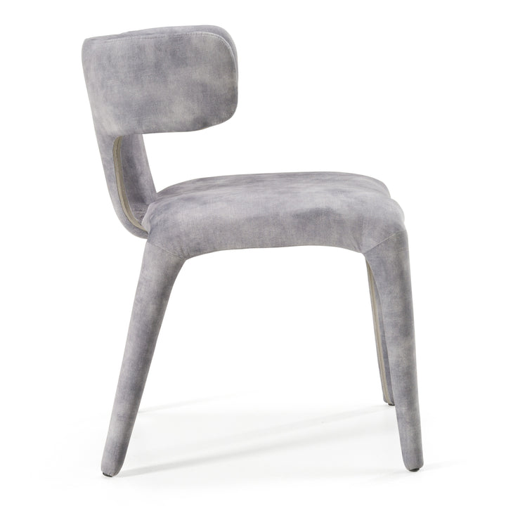 Saehee - Modern Grey-Blue Velvet Dining Chair