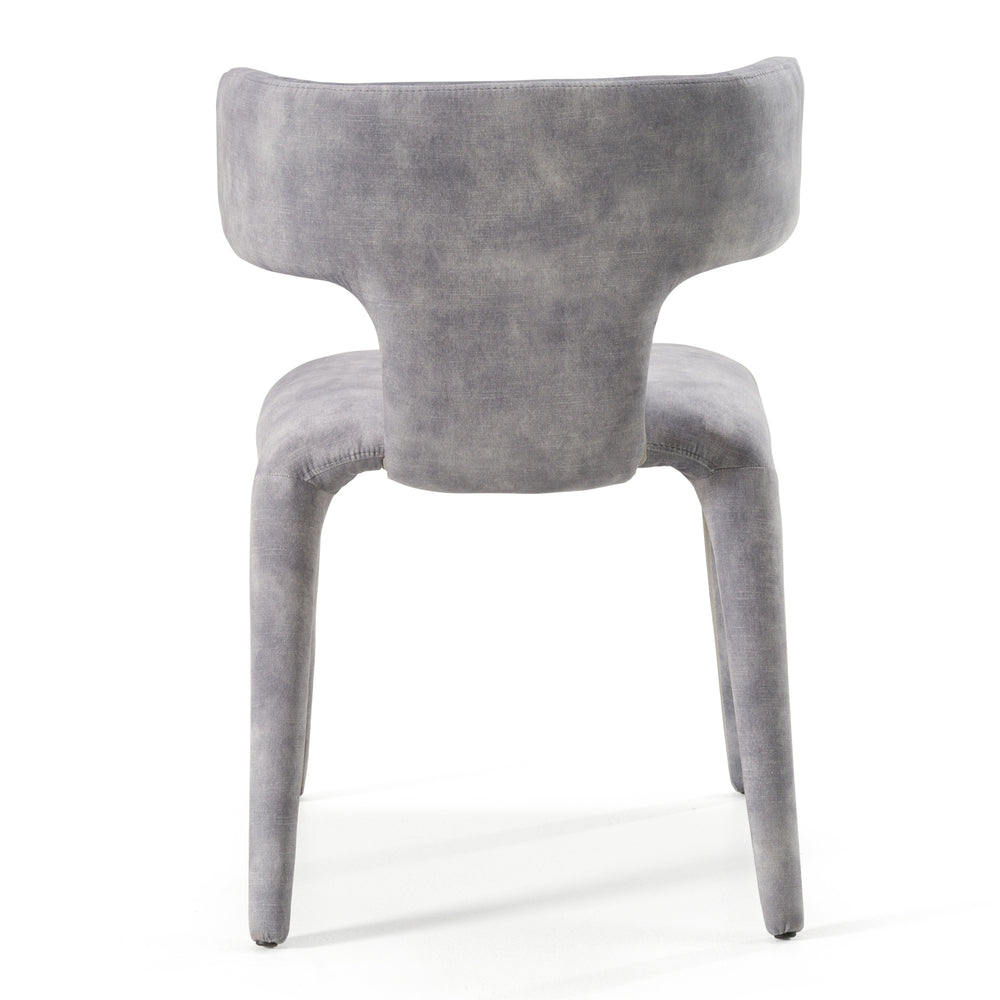 Saehee - Modern Grey-Blue Velvet Dining Chair - View 4