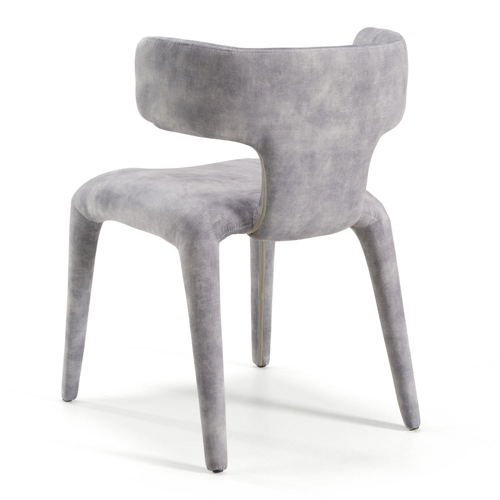 Saehee - Modern Grey-Blue Velvet Dining Chair - View 6