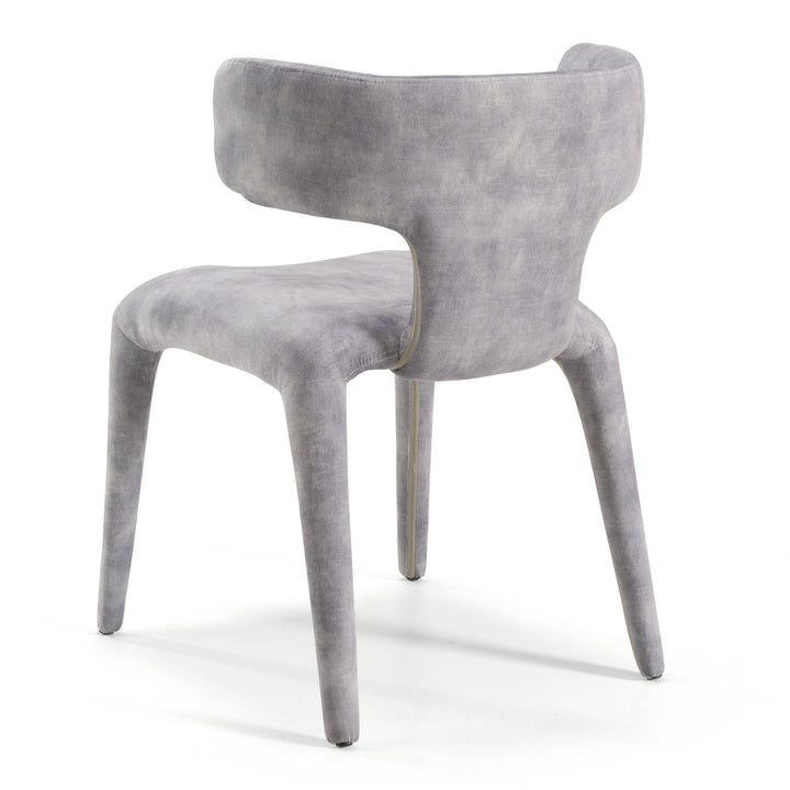 Saehee - Modern Grey-Blue Velvet Dining Chair