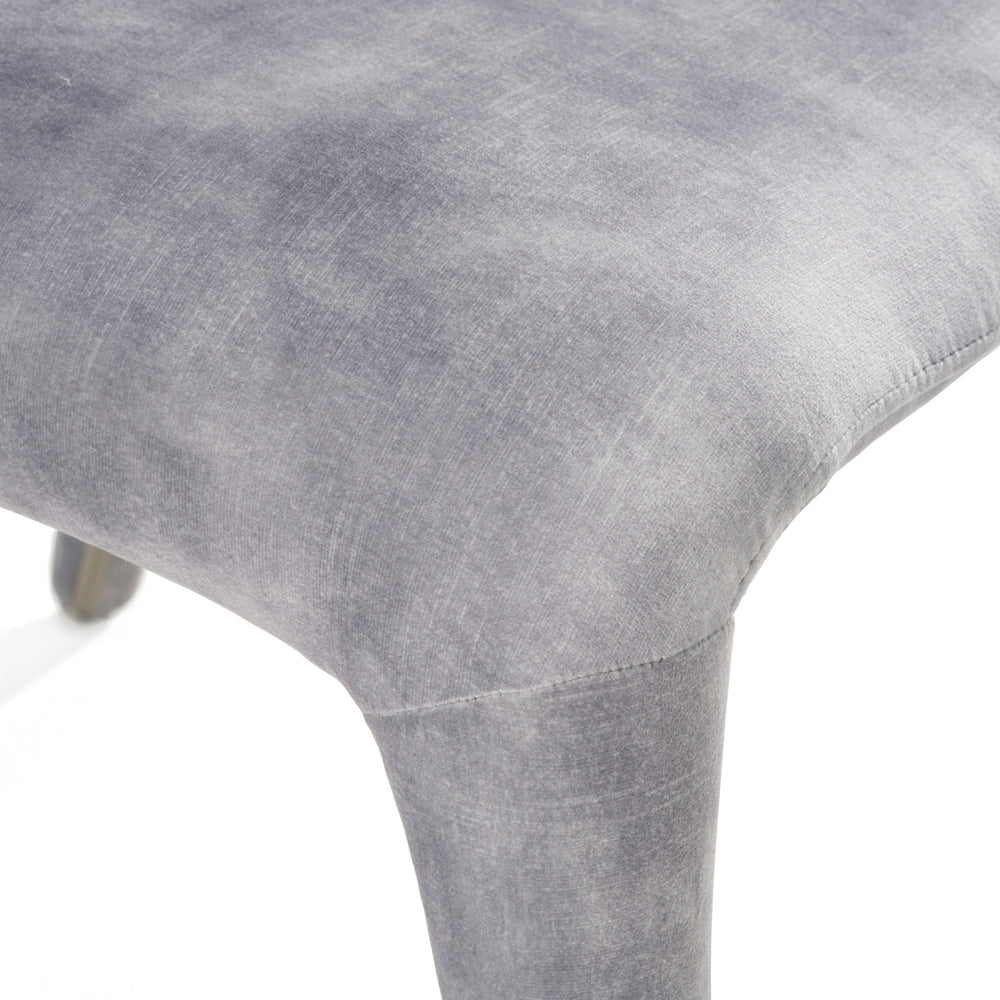 Saehee - Modern Grey-Blue Velvet Dining Chair - View 5