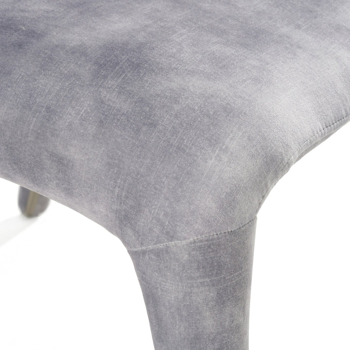 Saehee - Modern Grey-Blue Velvet Dining Chair