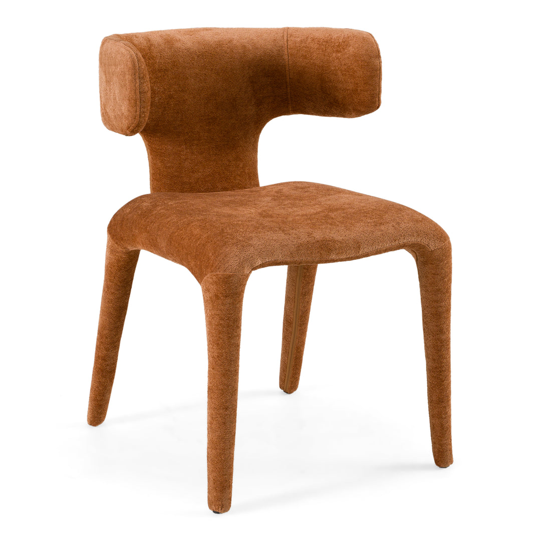 Saehee  Modern Rust Velvet Dining Chair