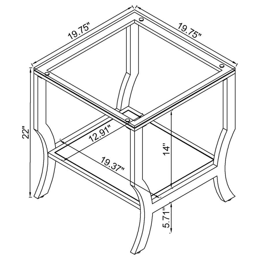 Saide - 2 Piece Glass Top Coffee And End Table Set - Chrome Table Set modern furniture Contempo Furniture