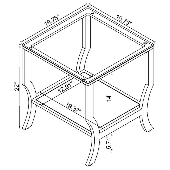 Saide - 2 Piece Glass Top Coffee And End Table Set - Chrome Table Set modern furniture Contempo Furniture
