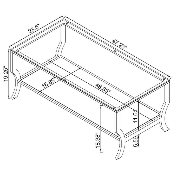 Saide - 3 Piece Glass Top Coffee And End Table Set - Chrome Table Set modern furniture Contempo Furniture