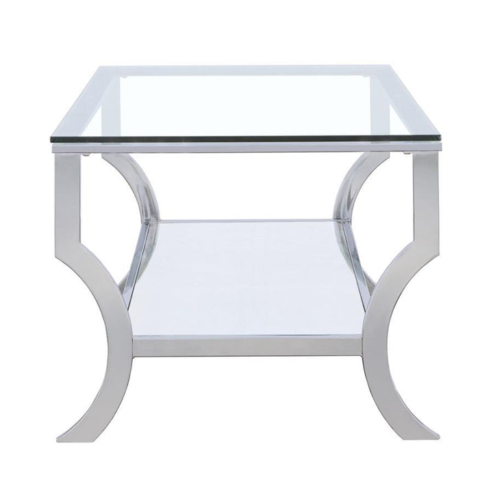 Saide - Rectangular Glass Top Coffee Table - Chrome Coffee Table modern furniture Contempo Furniture