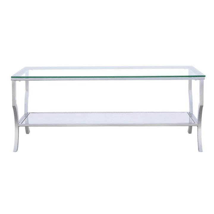 Saide - Rectangular Glass Top Coffee Table - Chrome Coffee Table modern furniture Contempo Furniture