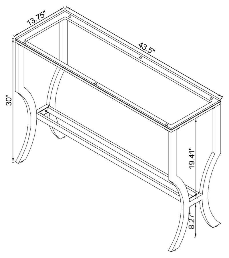 Saide - Rectangular Glass Top Entryway Console Table - Chrome Console Table modern furniture Contempo Furniture