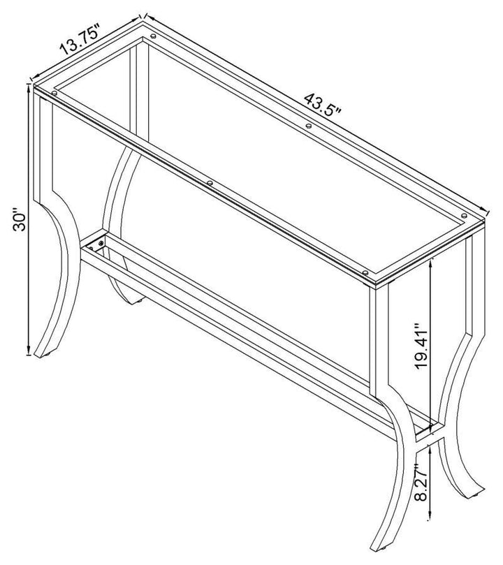Saide - Rectangular Glass Top Entryway Console Table - Chrome Console Table modern furniture Contempo Furniture