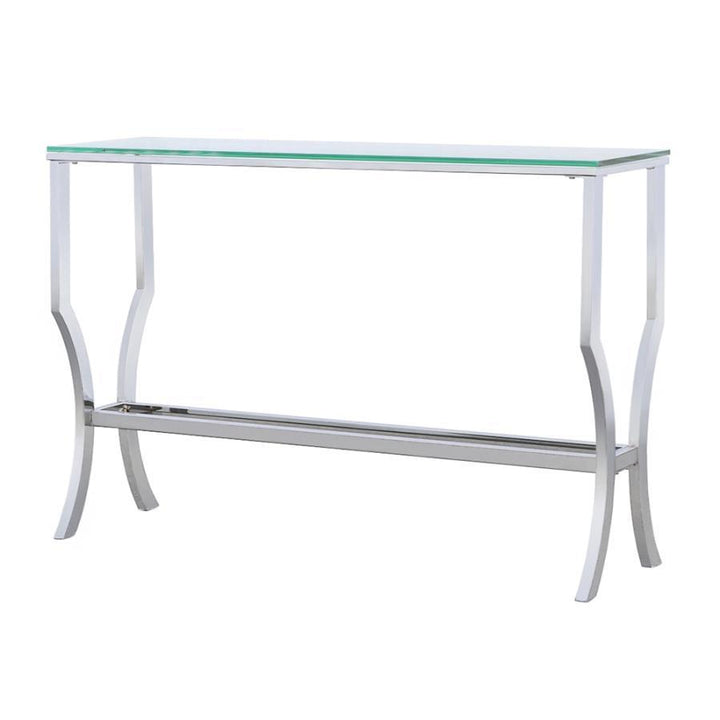 Saide - Rectangular Glass Top Entryway Console Table - Chrome Console Table modern furniture Contempo Furniture