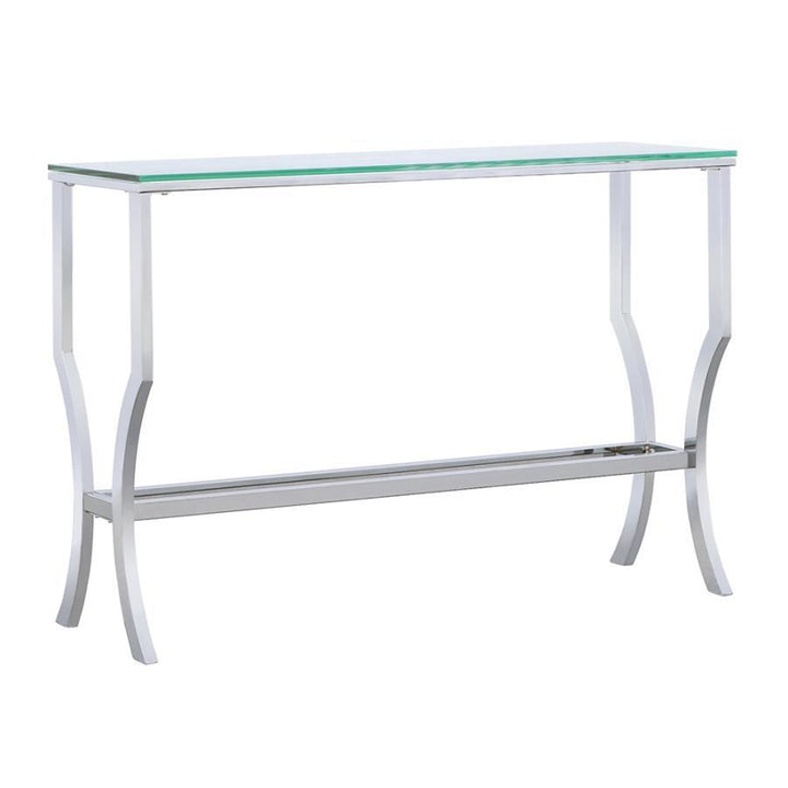 Saide - Rectangular Glass Top Entryway Console Table - Chrome Console Table modern furniture Contempo Furniture