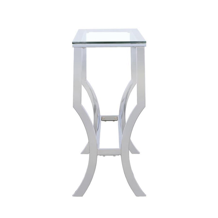 Saide - Rectangular Glass Top Entryway Console Table - Chrome Console Table modern furniture Contempo Furniture
