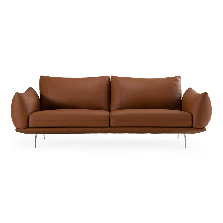 Saint Tropez  Modern Italian Cognac Leather Sofa