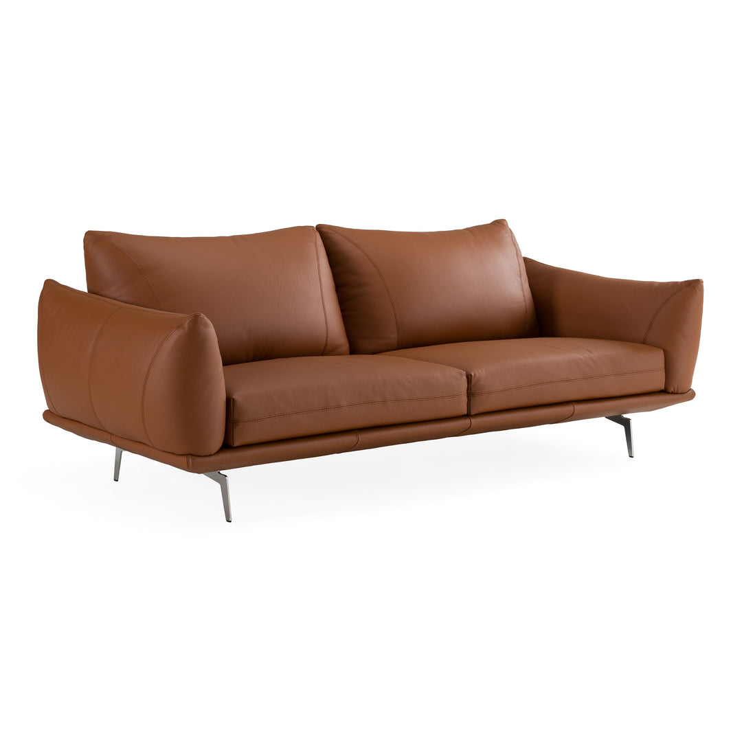 Saint Tropez  Modern Italian Cognac Leather Sofa