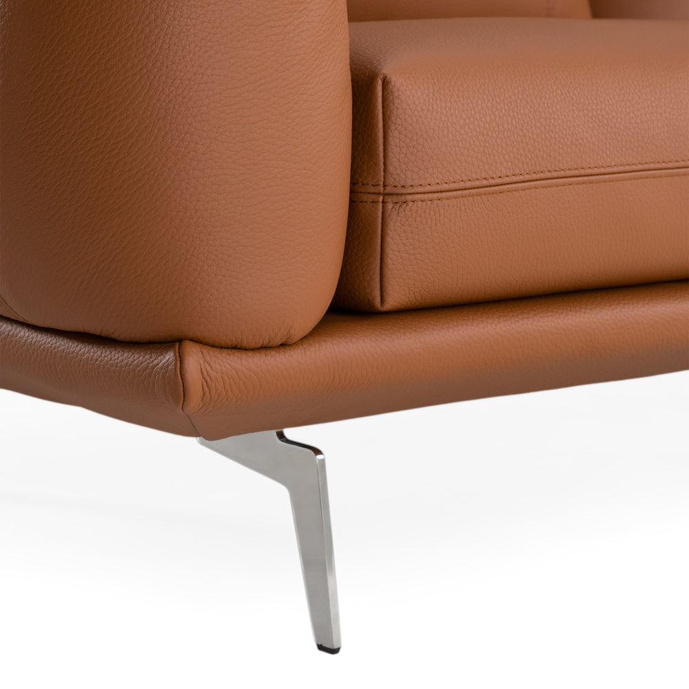 Saint Tropez - Modern Italian Cognac Leather Sofa - View 5