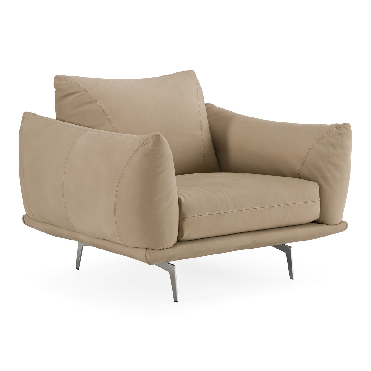 Saint Tropez - Modern Italian Beige Leather Accent Chair