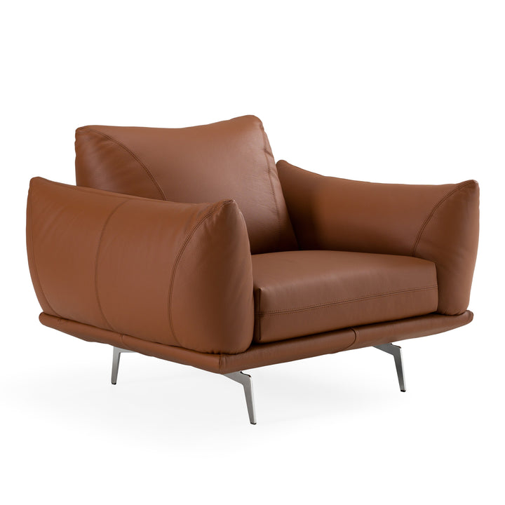 Saint Tropez  Modern Italian Cognac Leather Accent Chair